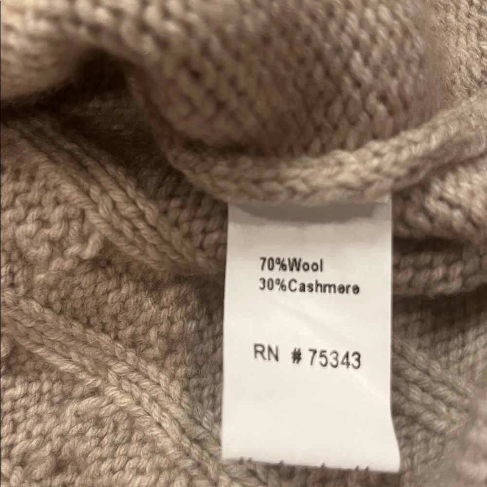 Mantovani Studio wool cashmere soft cable knit cardigan sweater L - Picture 6 of 9